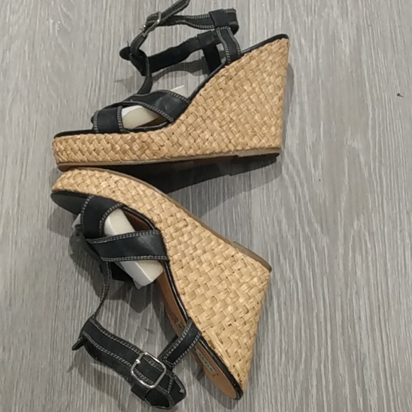 Steve Madden Navy Blue Ankle Strap Platform Wedge - Picture 5 of 15